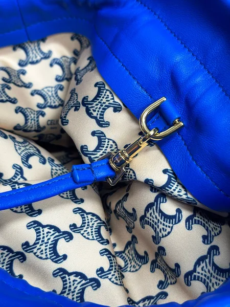 Celine Small Crystal Pouch In Lambskin — Blue product view 16