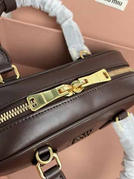 Miu Miu Arcadie Medium Bag in Dark Brown Leather product view 7