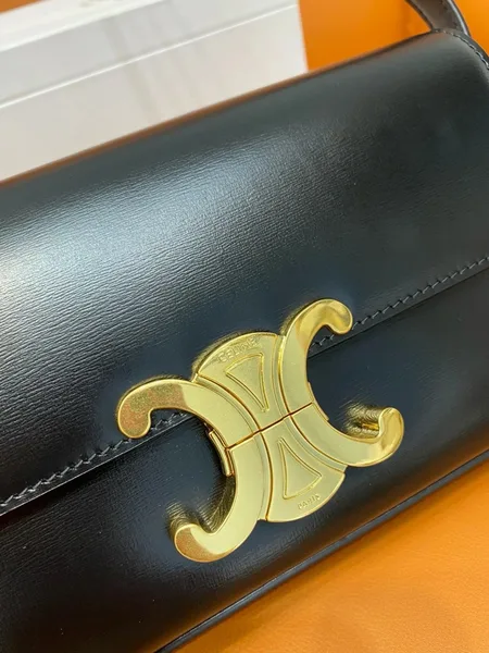 Celine Claude Shoulder Bag in Black Calfskin product view 4