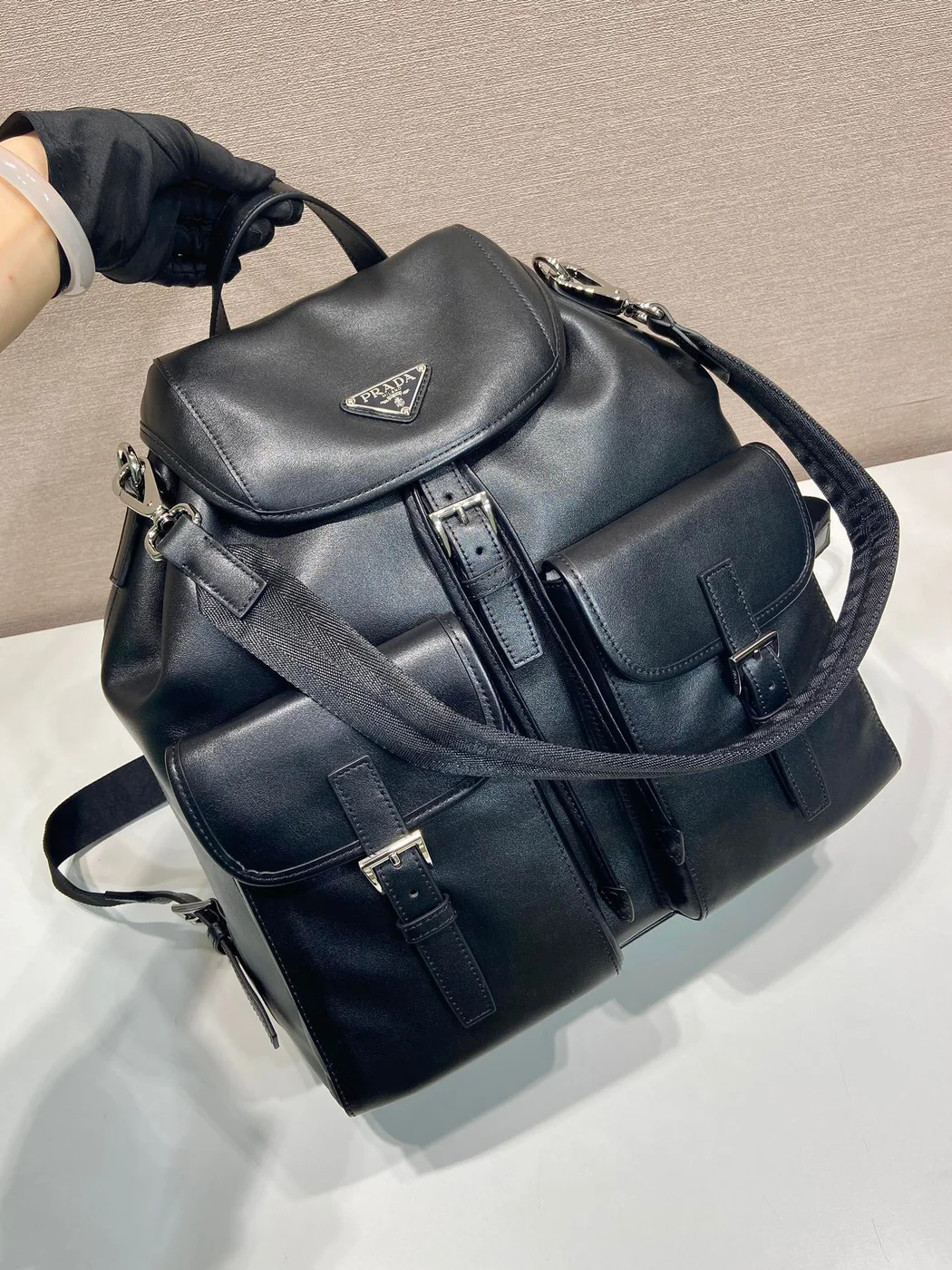 Prada Leather Backpack — Black product view 1