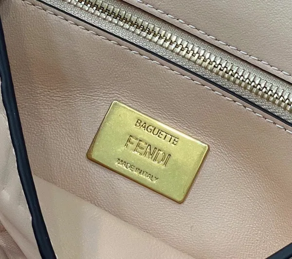 Fendi Baguette Chain Midi Bag In Powder Nappa Leather product view 9