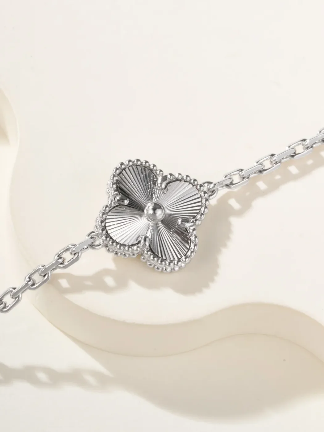 Van Cleef & Arpels Alhambra Blue Clover and Silver-Tone Knot Bracelet product view 8