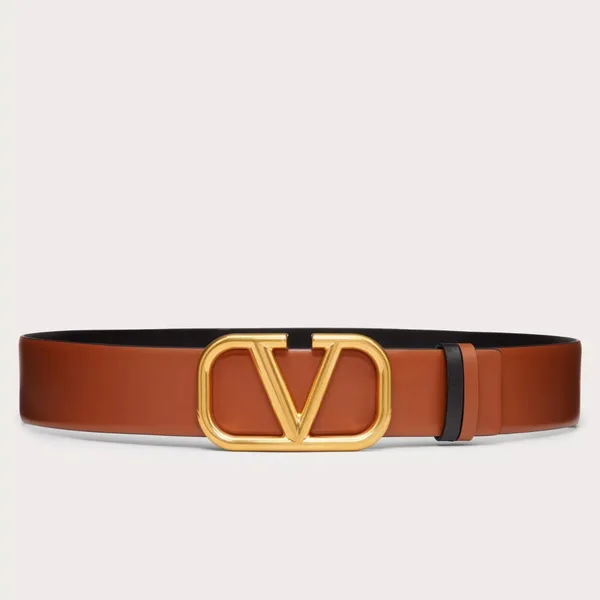 Valentino VLogo Reversible Belt 40mm in Brown and Black Calfskin product photo