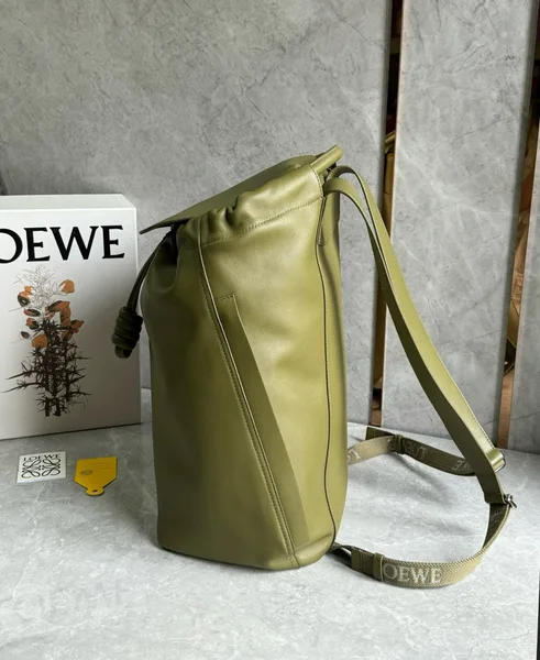 Loewe Flamenco Backpack in Olive Supple Calfskin product view 10