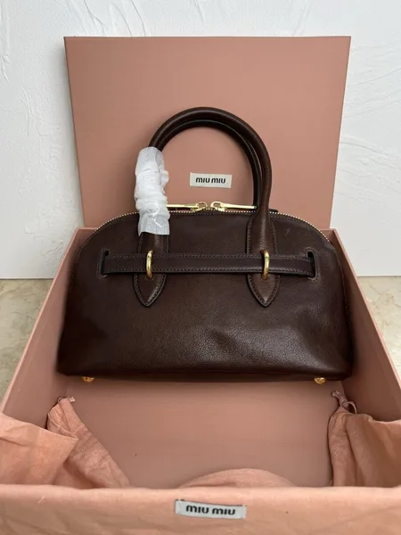 Miu Miu Aventure Small Top-handle Bag in Briarwood Nappa Leather product view 7
