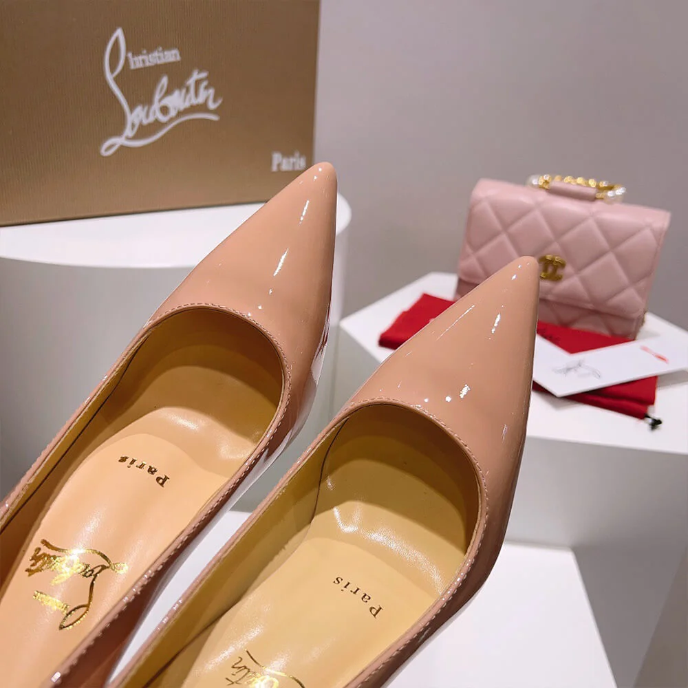 Christian Louboutin Kate Patent Pumps Nude Pink - 85 or 100 mm product view 6