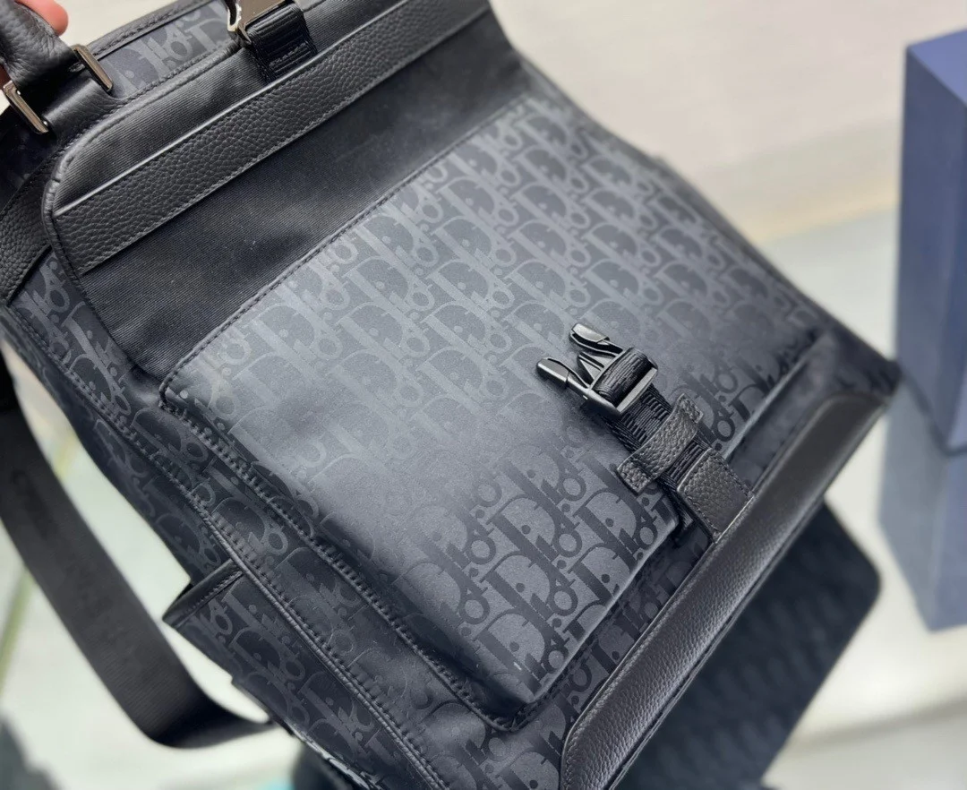 Dior Explorer Tote Bag In Black Dior Oblique Mirage Technical Fabric product view 6
