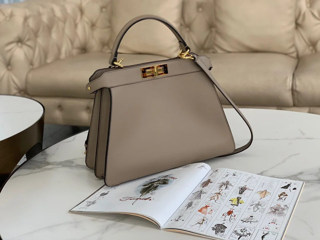Fendi Peekaboo ISeeU Medium Bag In Grey Calfskin product view 2