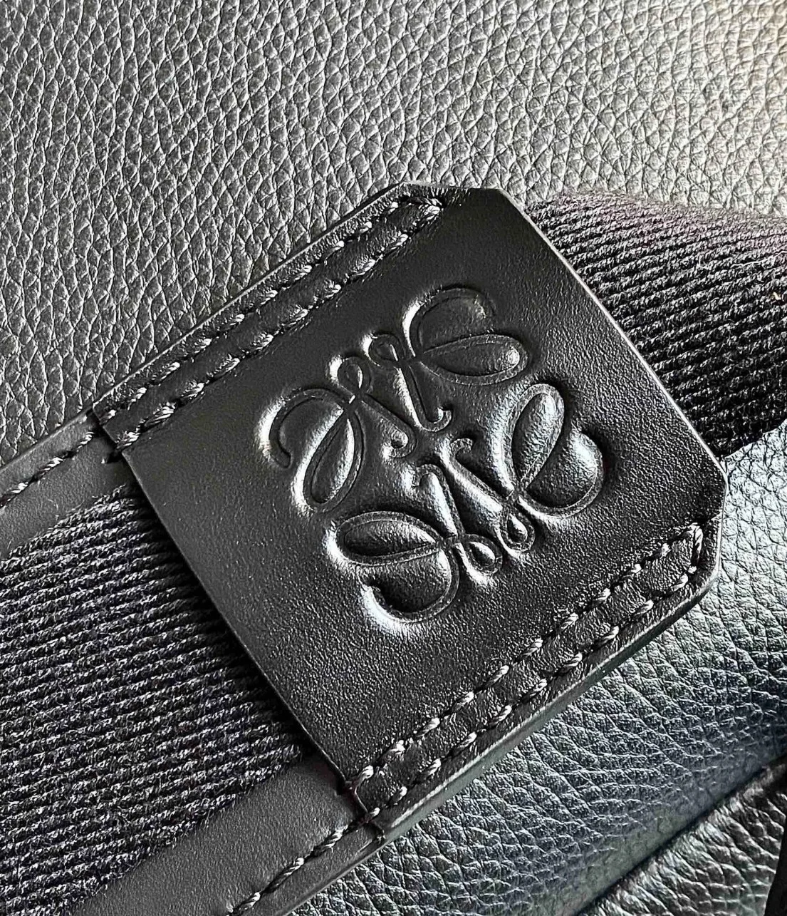 Loewe Military Backpack in Black Grained Leather product view 3