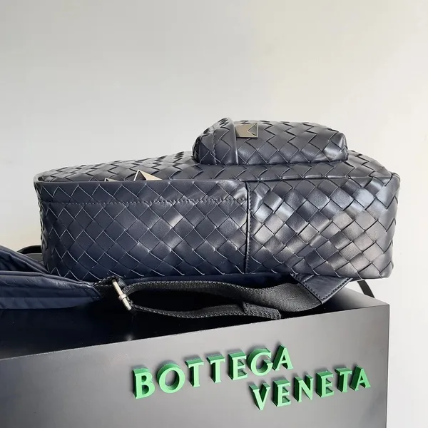 Bottega Veneta Small Backpack In Dark Blue Intrecciato Calfskin product view 4
