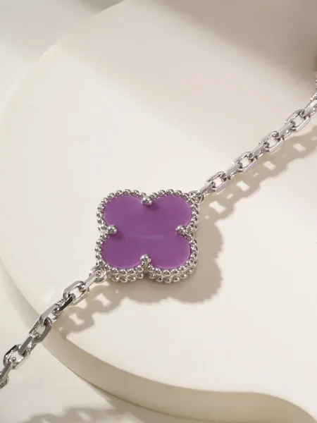 Van Cleef & Arpels Alhambra Purple Five-Clover Silver-Tone Bracelet product view 7