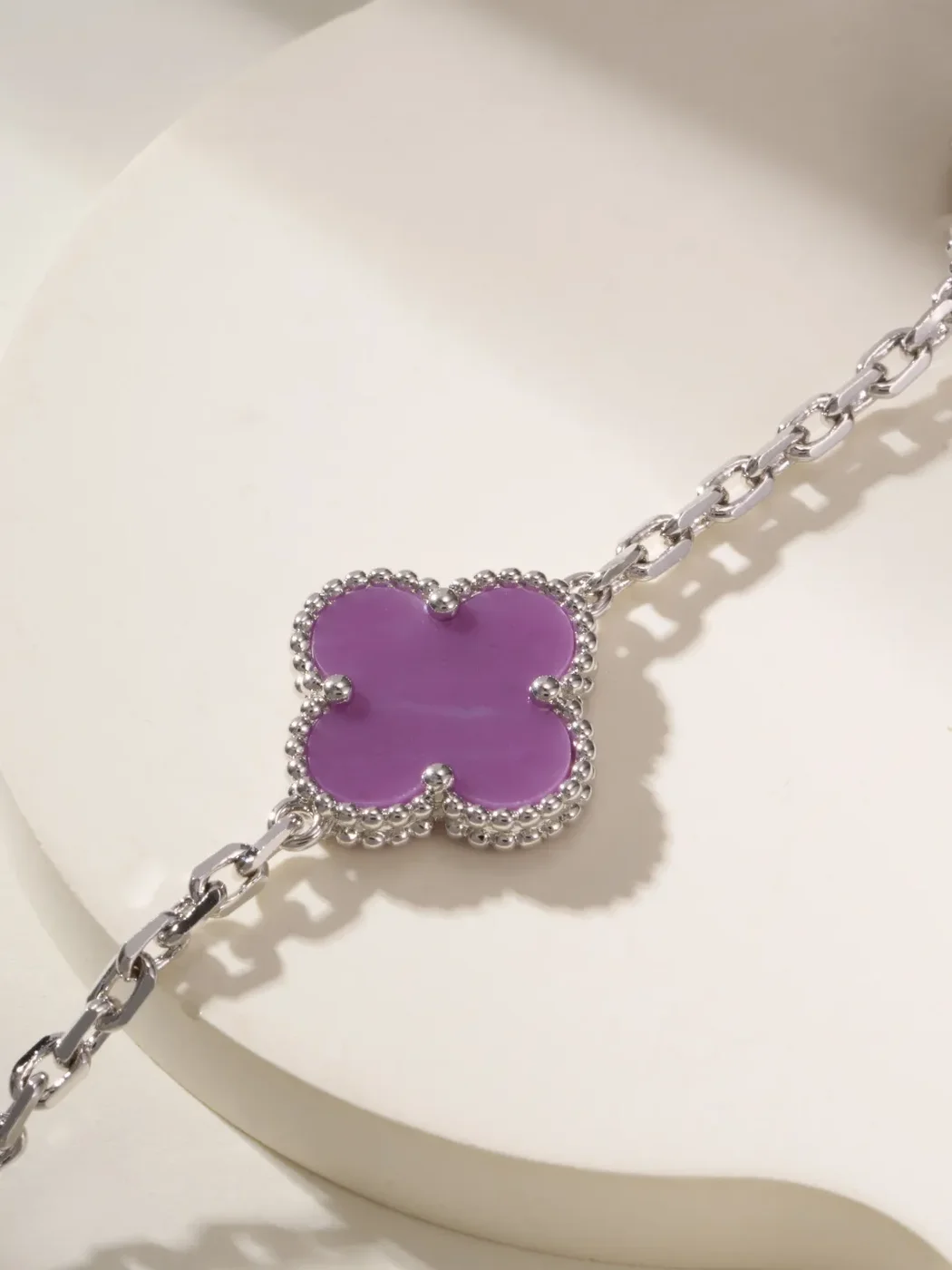 Van Cleef & Arpels Alhambra Purple Five-Clover Silver-Tone Bracelet product view 7