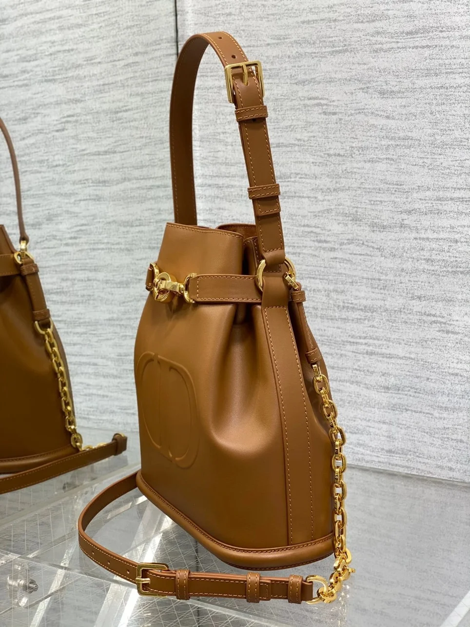 Dior C’est Medium Bag in Brown Saddle Calfskin product view 5