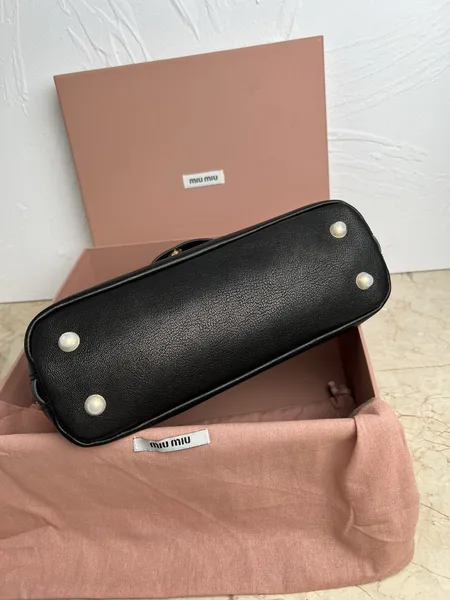 Miu Miu Aventure Small Top-handle Bag in Black Nappa Leather product view 7