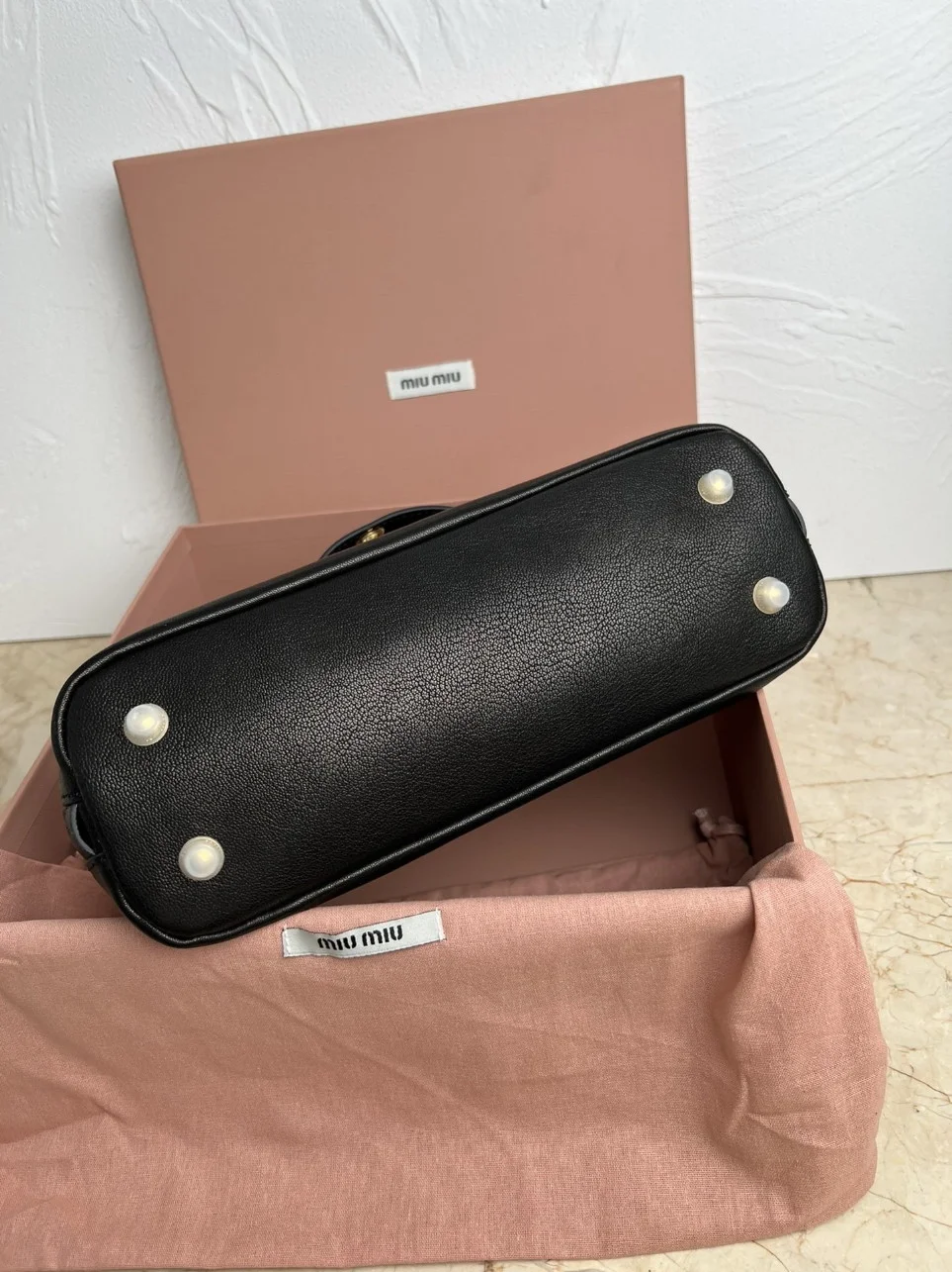 Miu Miu Aventure Small Top-handle Bag in Black Nappa Leather product view 7