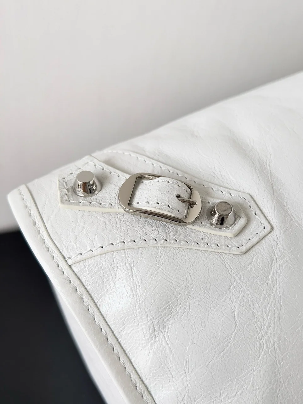 Balenciaga Le City Medium Bag in White Arena Lambskin product view 10