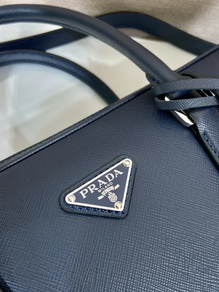 Prada Briefcase in Blue Saffiano Leather product view 5