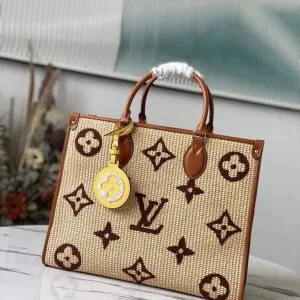Louis Vuitton M57707 M57723 OnTheGo MM Tote Bag Tan product photo