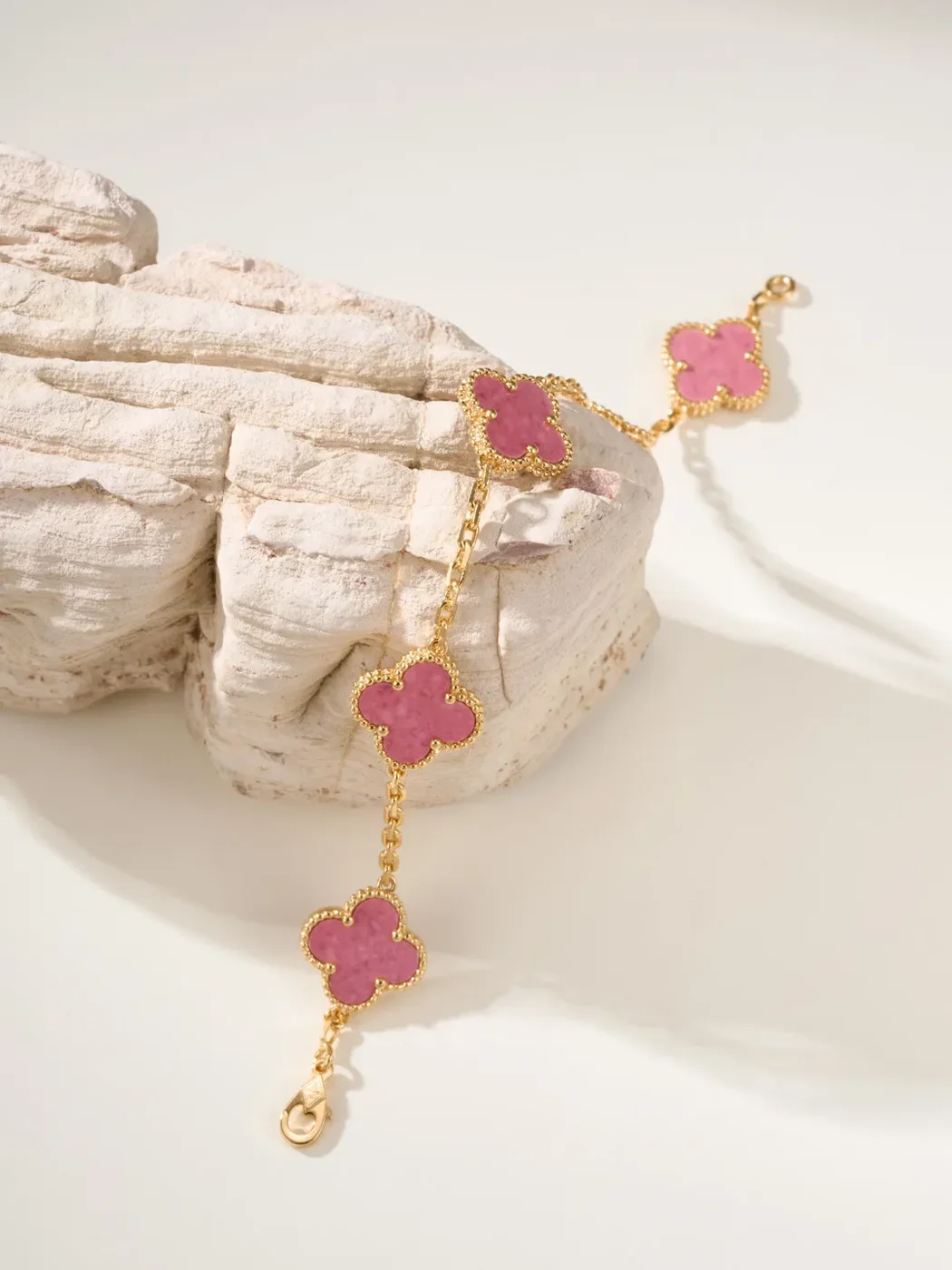 Van Cleef & Arpels Alhambra Pink Five-Clover Gold-Tone Bracelet product view 3