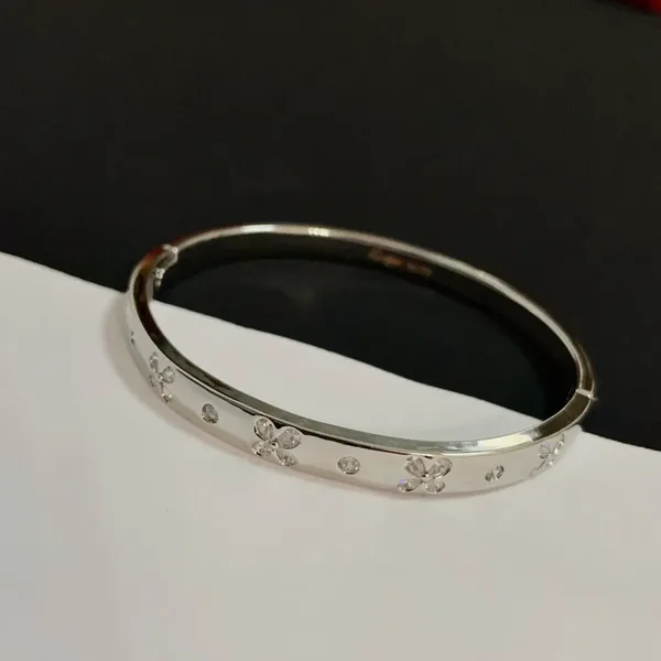 Cartier Love Silver-Tone Screw Bangle with Pave-Effect Details product view 3