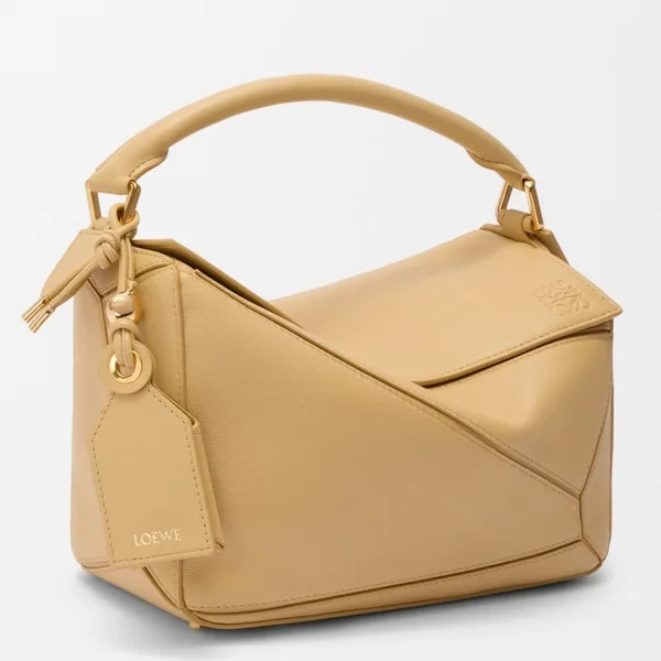 Loewe Featherlight Puzzle Small Bag in Dark Butter Nappa Lambskin product photo