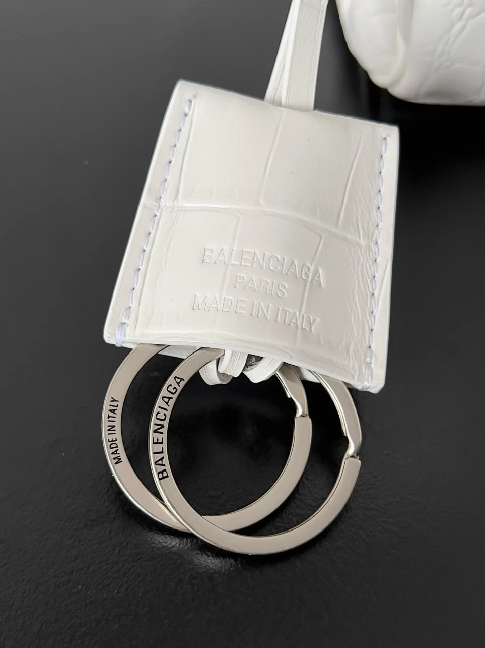 Balenciaga Rodeo Large Bag in White Croc-Embossed Calfskin product view 2