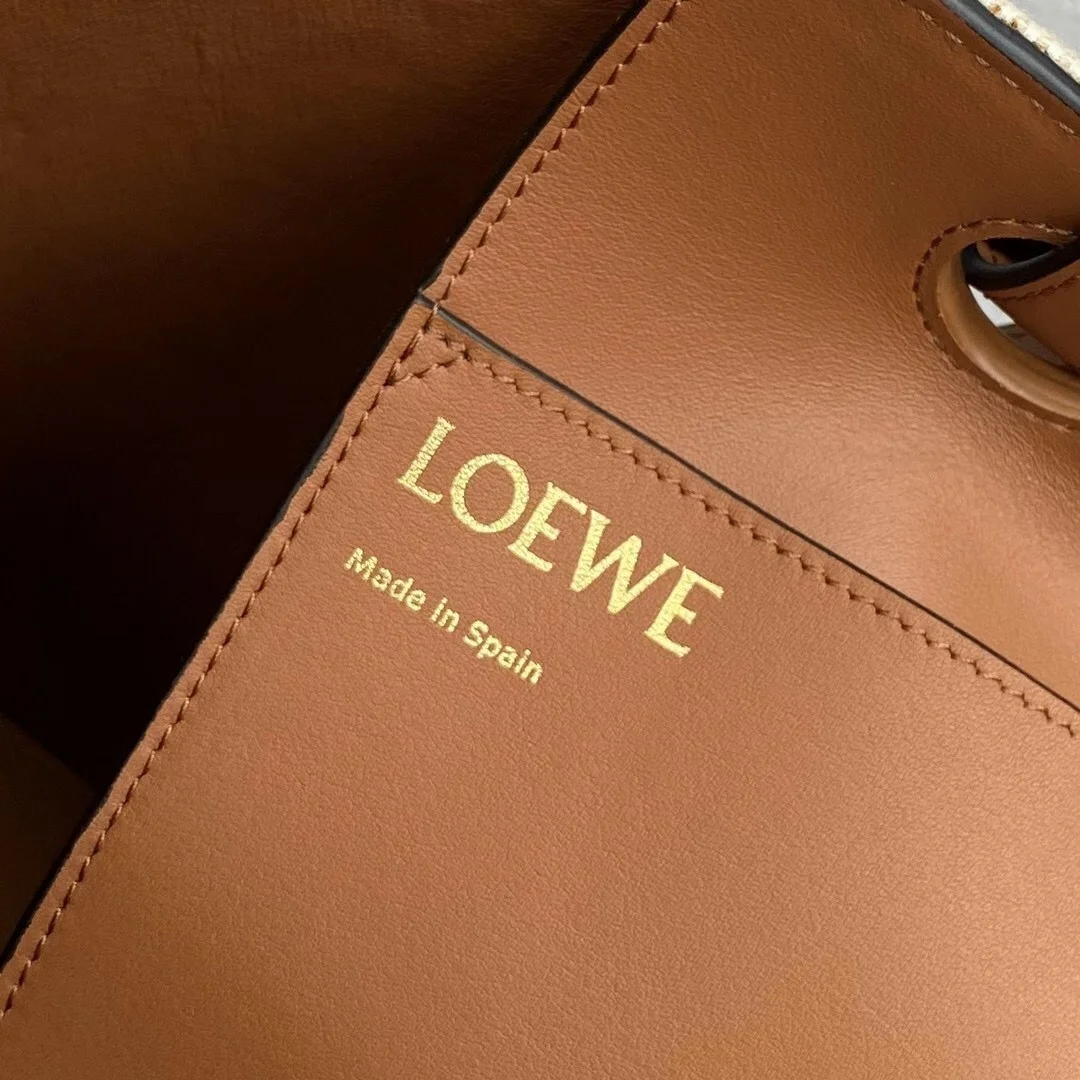 Loewe Anagram Medium Tote Bag In Jacquard and Calfskin product view 7