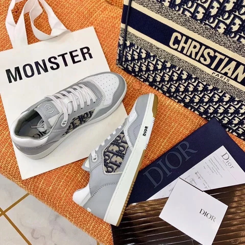 Dior Men’s B27 Low-top Sneakers In Grey Calfskin product view 6