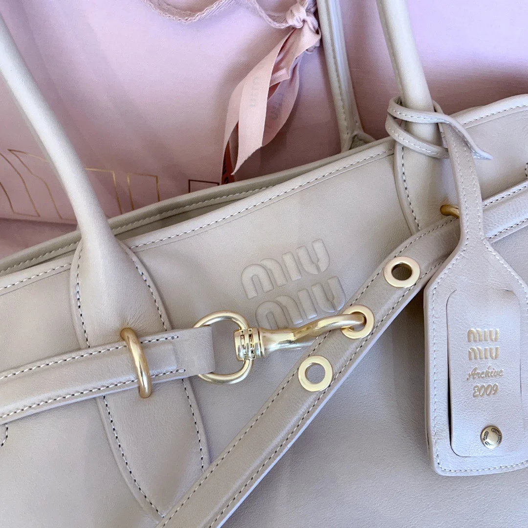 Miu Miu Aventure Leather Bag — White product view 5