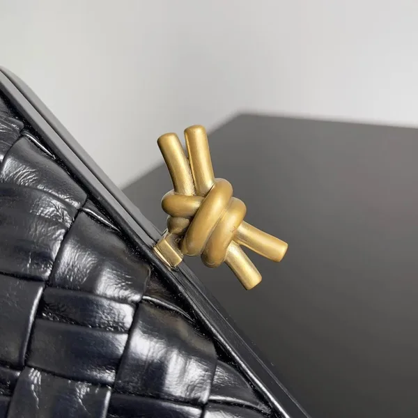 Bottega Veneta Knot Minaudiere Clutch In Black Foulard Intreccio Leather product view 10