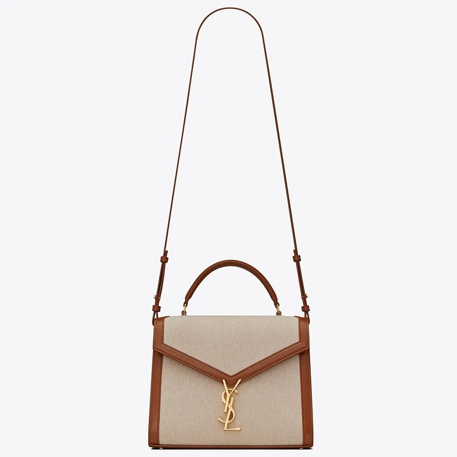 Saint Laurent Cassandra Medium Bag In Beige Canvas product view 1