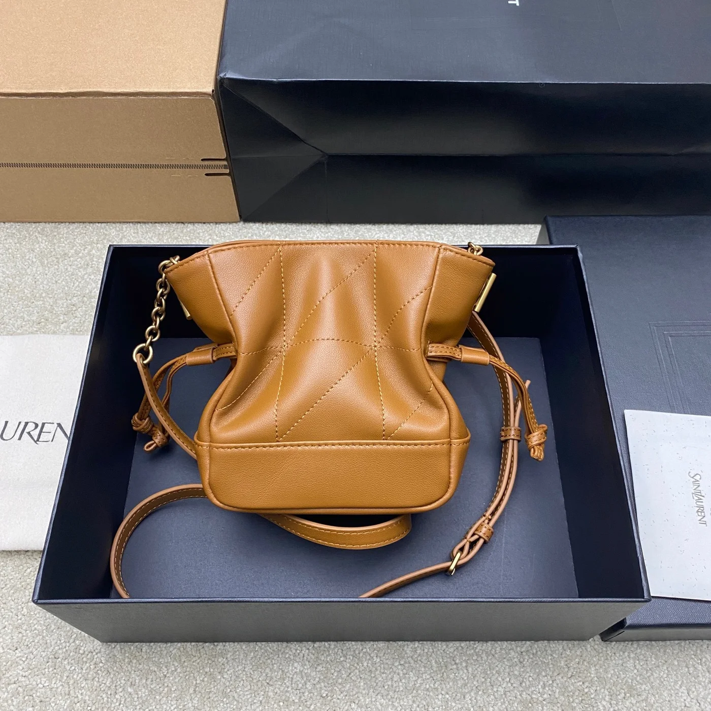 Saint Laurent Jamie Mini Shoulder Pouch — Tan product view 2
