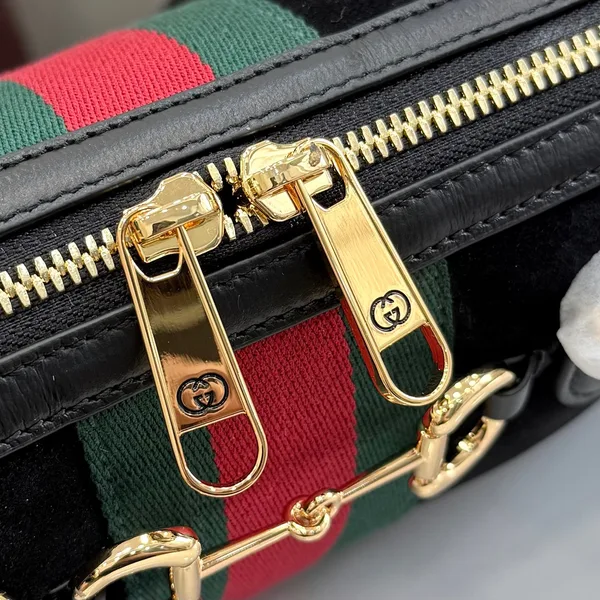 Gucci Borsetto Medium Boston Bag — Black Suede product view 7