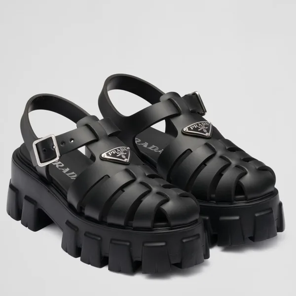 Prada Foam Sandals in Black Rubber product photo