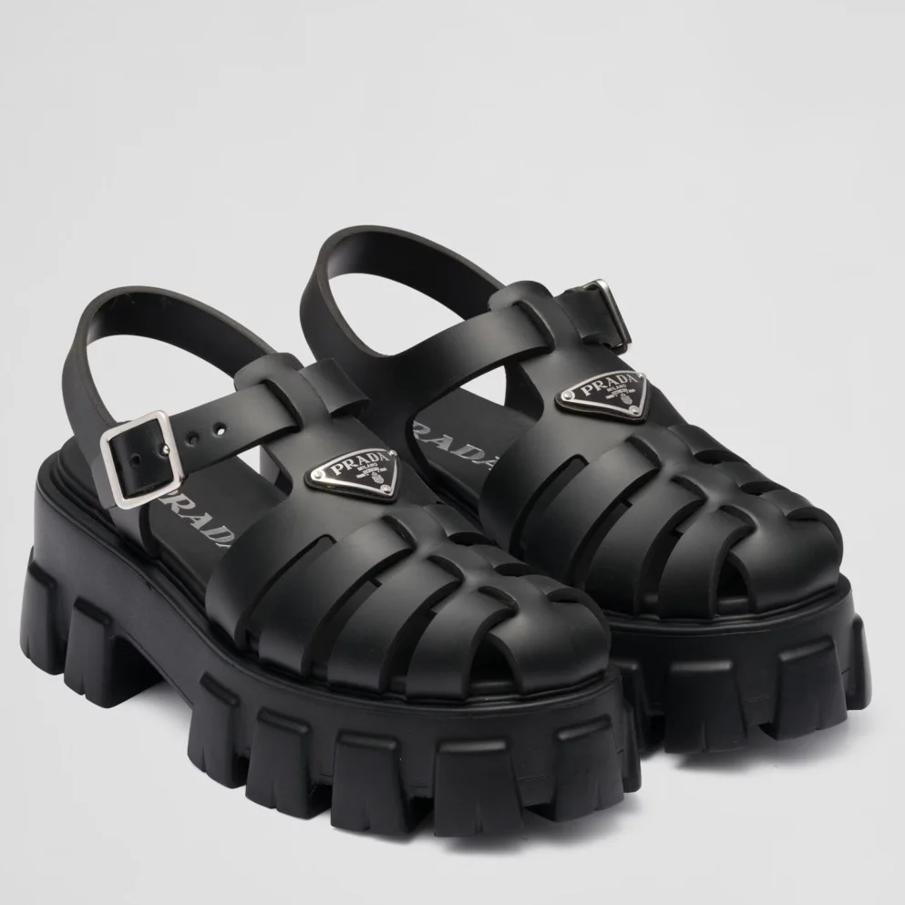 Prada Foam Sandals in Black Rubber product view 1