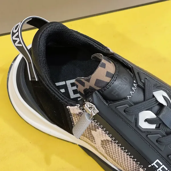Fendi Flow Low-Top Sneaker in Classic Black & White product view 7