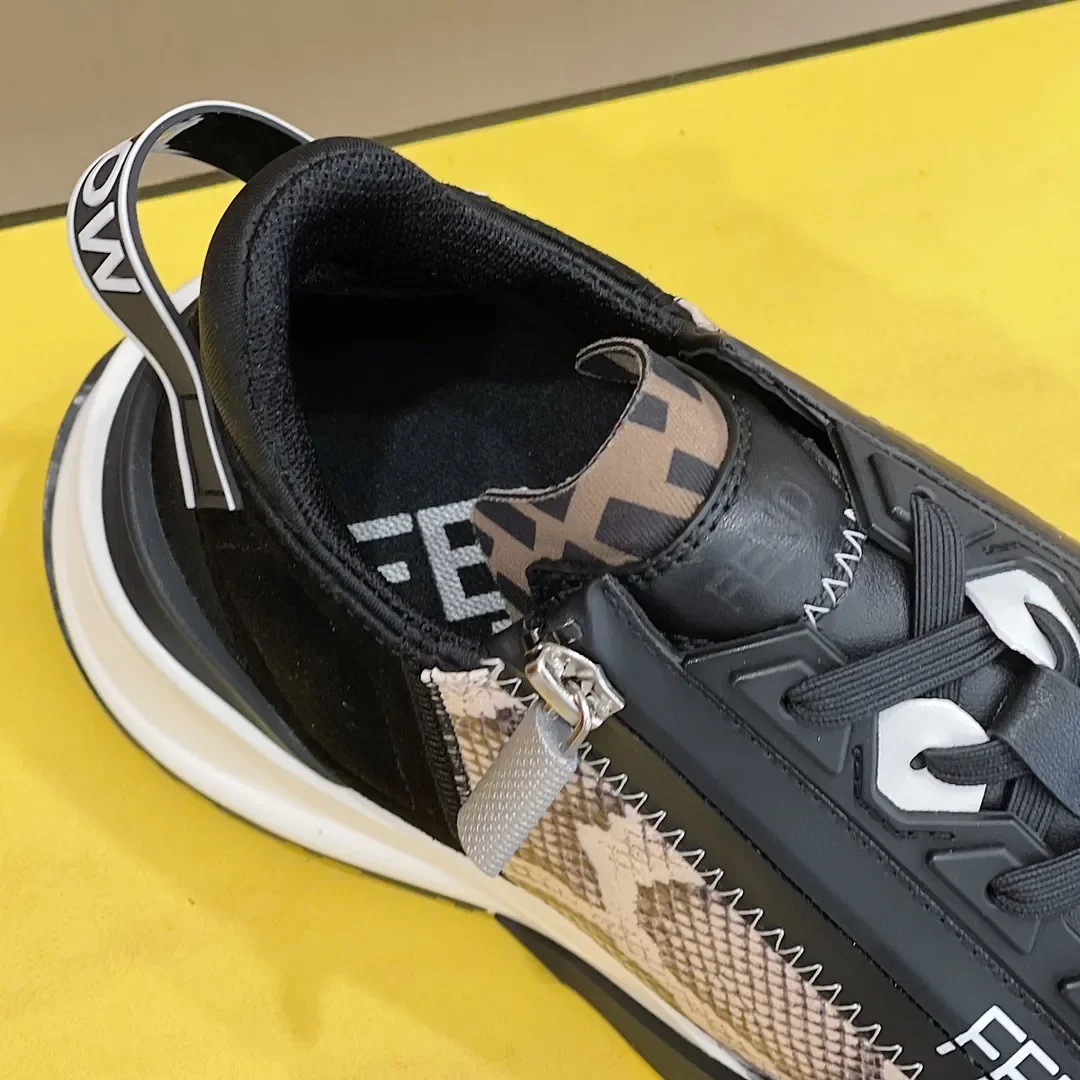 Fendi Flow Low-Top Sneaker in Classic Black & White product view 7