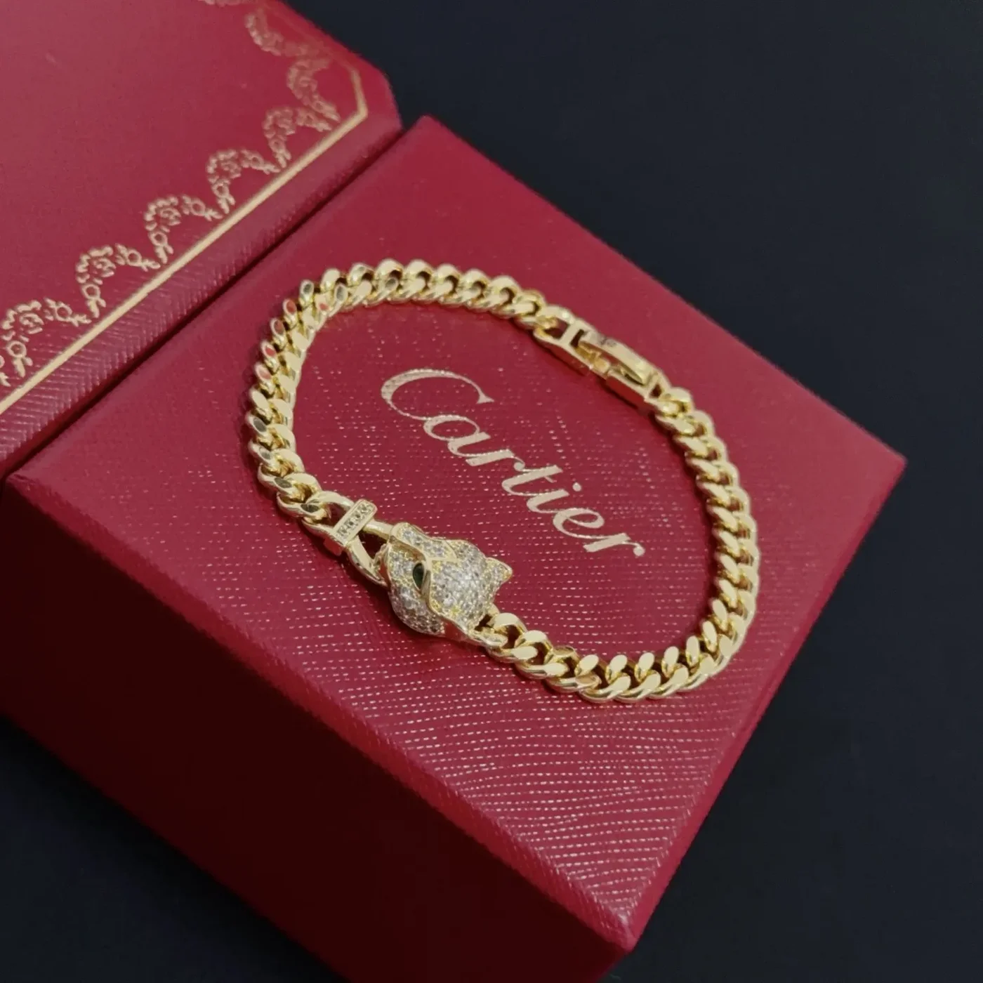 Cartier Panthere Gold-Tone Chain Bracelet with Panther Center product view 4