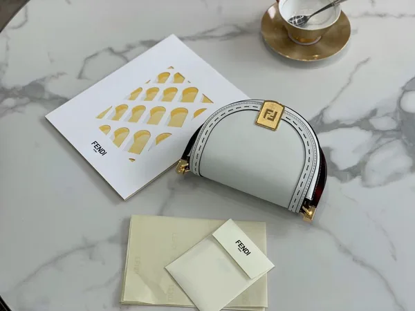 Fendi Moonlight Saddle Bag In White Calfskin product view 4