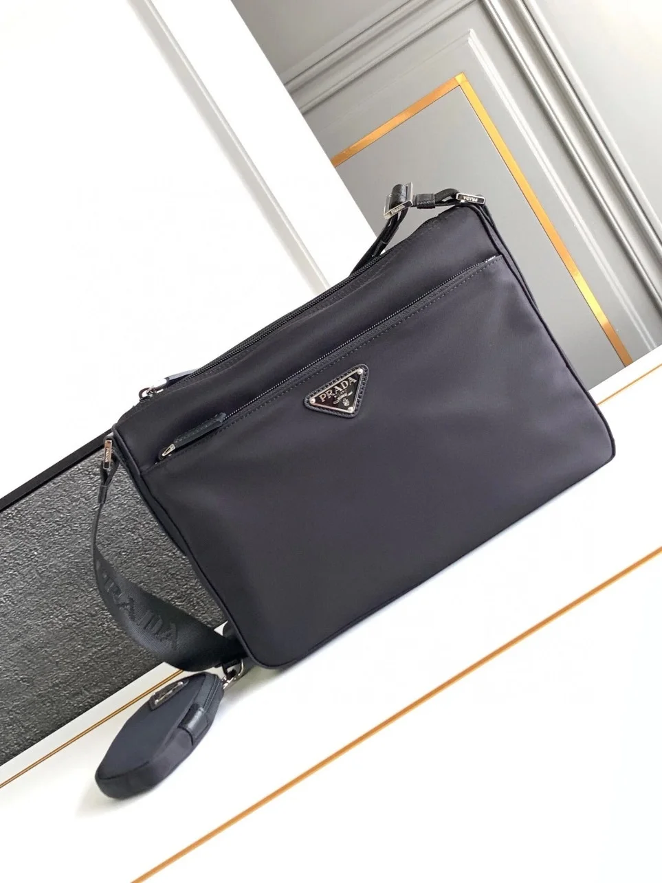 Prada Crossbody Bag in Black Re-Nylon product view 5
