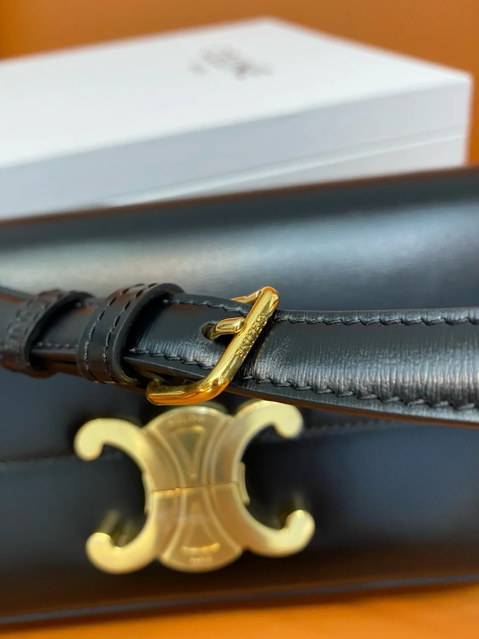 Celine Claude Shoulder Bag in Black Calfskin product view 9