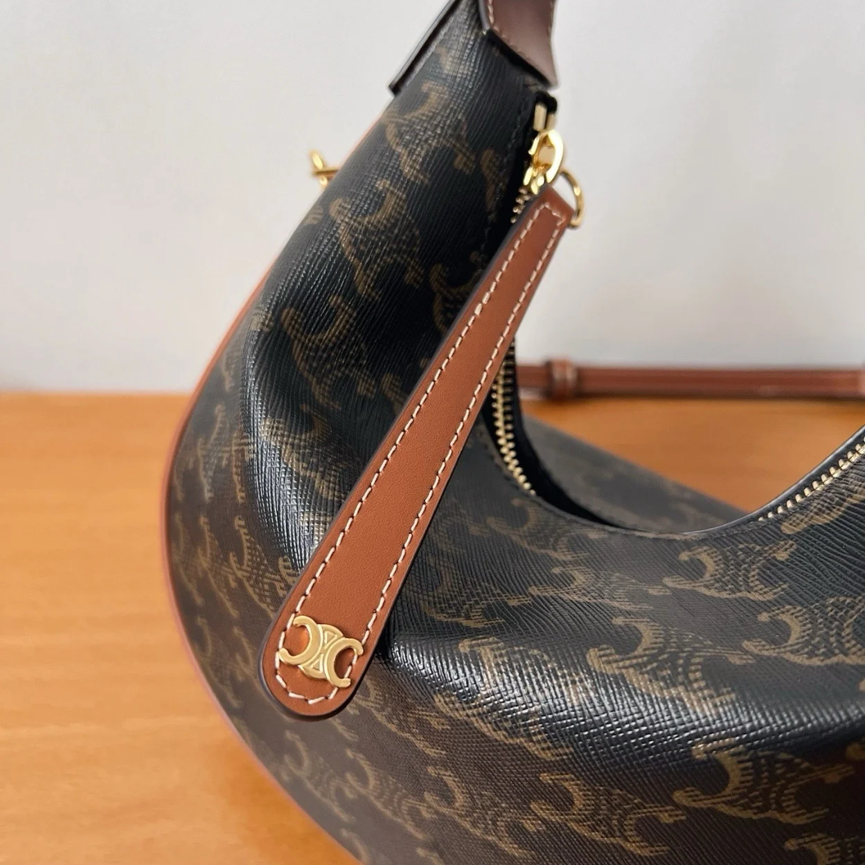 Celine Lulu Teen Hobo Bag in Triomphe Canvas product view 8
