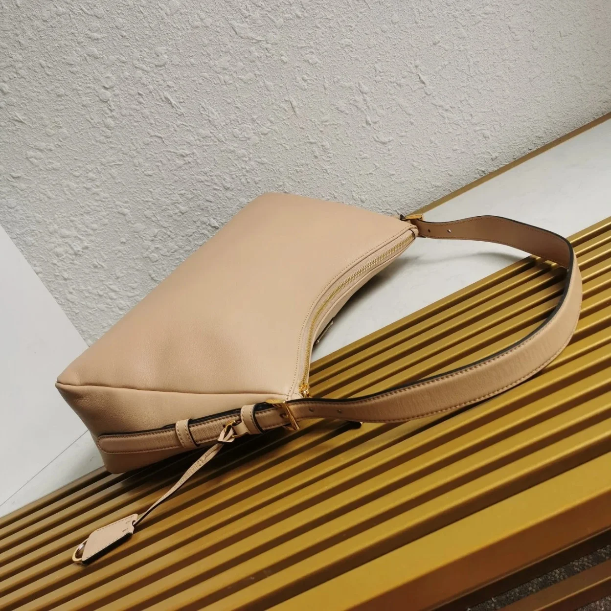 Prada Aimee Large Shoulder Bag in Travertine Leather product view 8