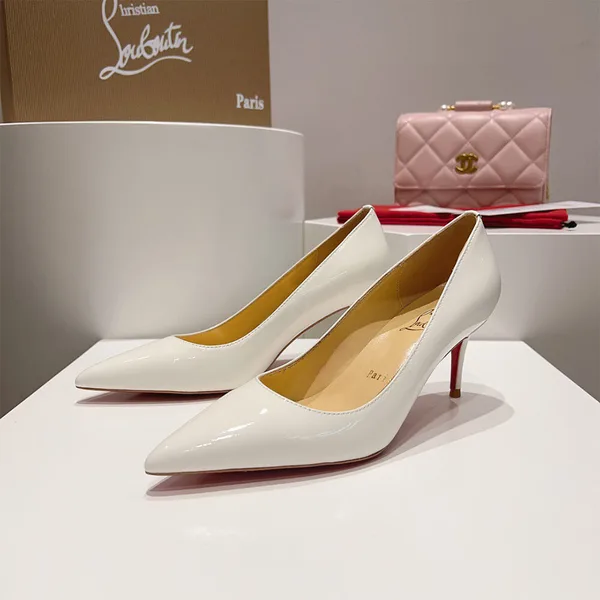 Christian Louboutin Kate 70 Patent Pumps White product view 2