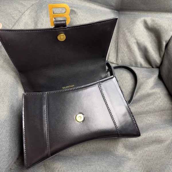 Balenciaga Hourglass Small Bag in Black Box Calfskin product view 7