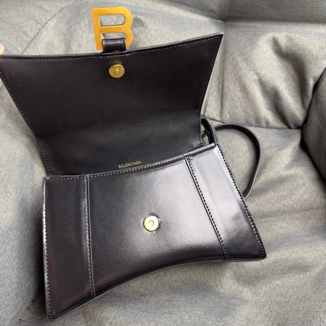 Balenciaga Hourglass Small Bag in Black Box Calfskin product view 7