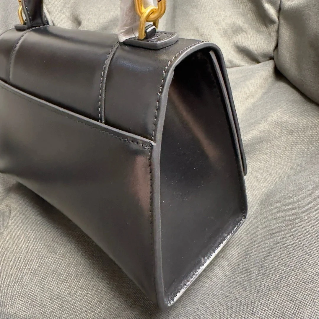 Balenciaga Hourglass Small Bag in Black Box Calfskin product view 3