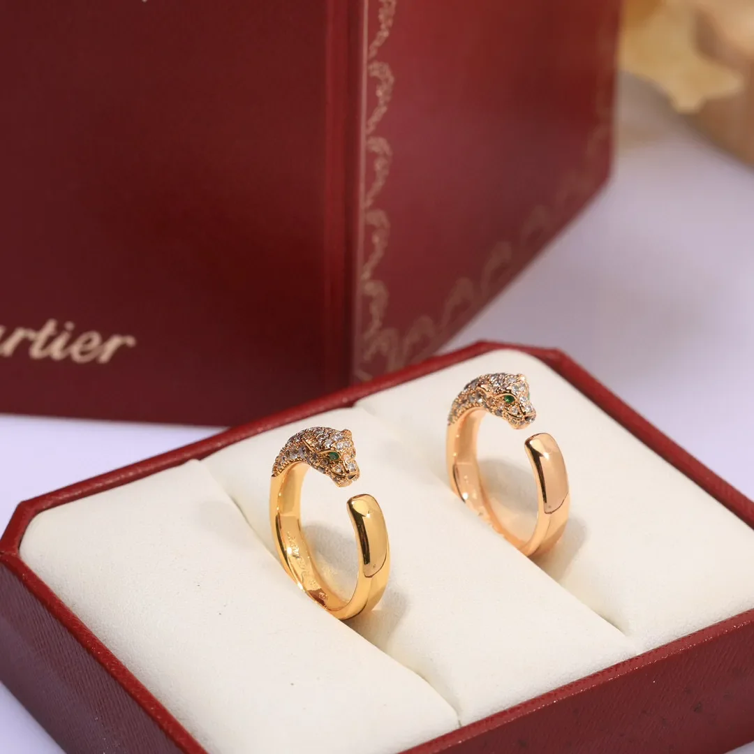 Cartier Panthere Gold-Tone Pave-Effect Panther Open Ring product view 3