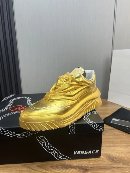 Versace Leather Sneakers Gold product photo