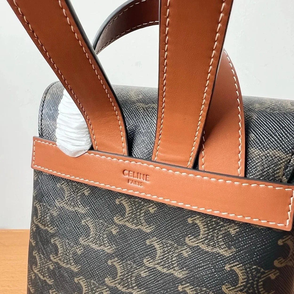 Celine Bonnie Backpack in Triomphe Canvas and Calfskin product view 4